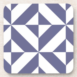 Midnight Blue Geometric Deko Cube Pattern Getränkeuntersetzer