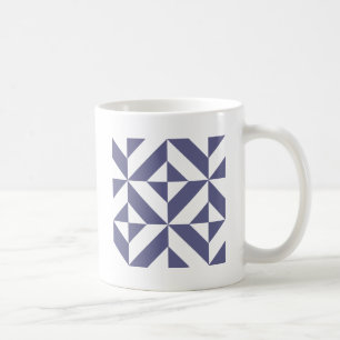 Midnight Blue Geometric Deko Cube Pattern Kaffeetasse