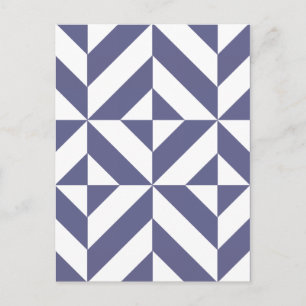 Midnight Blue Geometric Deko Cube Pattern Postkarte