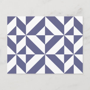Midnight Blue Geometric Deko Cube Pattern Postkarte