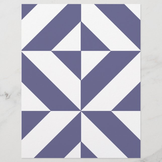 Midnight Blue Geometric Deko Cube Scrapbook Paper (Vorderseite)
