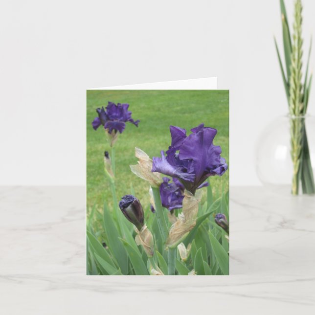 Midnight Blue Iris Small Note Card Karte (Vorderseite)