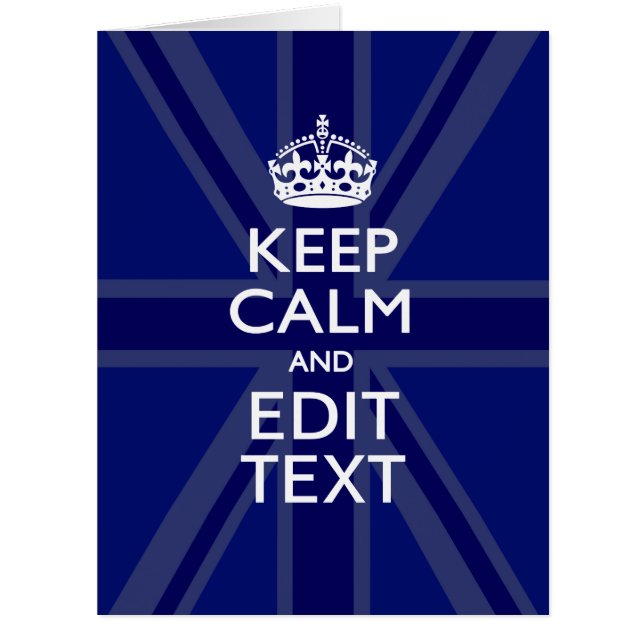 Midnight Blue Keep Calm and Your Text Union Jack (Vorderseite)