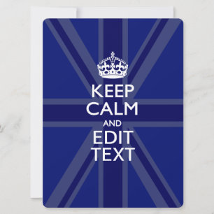 Midnight Blue Keep Calm and Your Text Union Jack