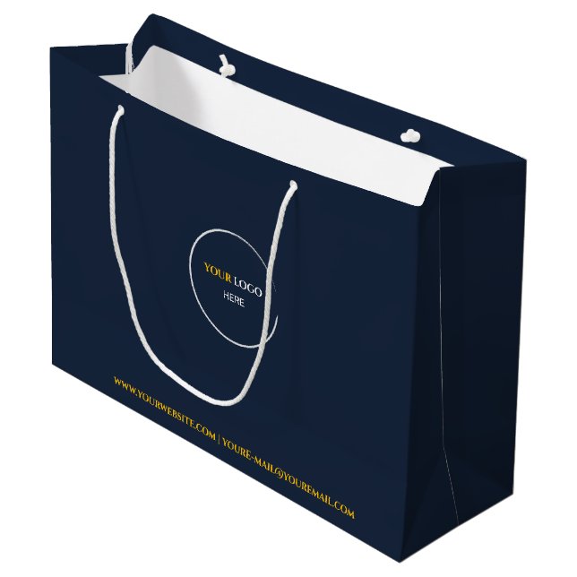 Midnight Blue Large Gift Bag Große Geschenktüte (Vorderseite Schrägansicht)