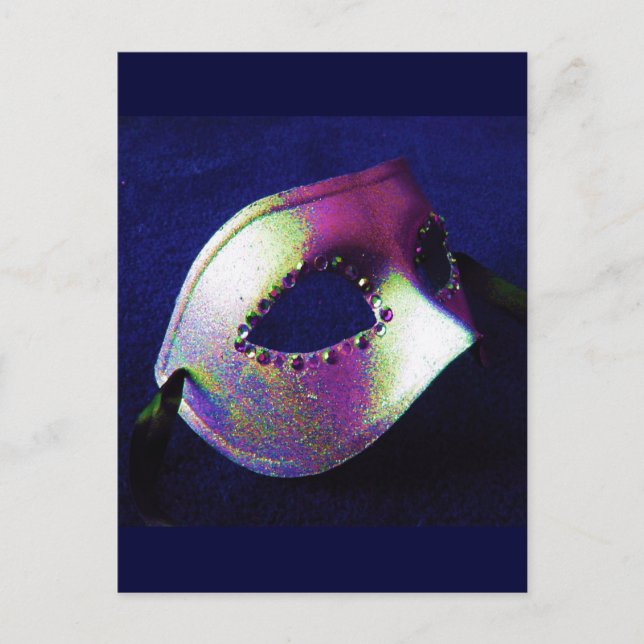 Midnight Blue Masquerade Postkarte (Vorderseite)