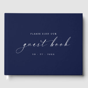 Midnight Blue Minimalistisch Guestbook für Hochzei Gästebuch