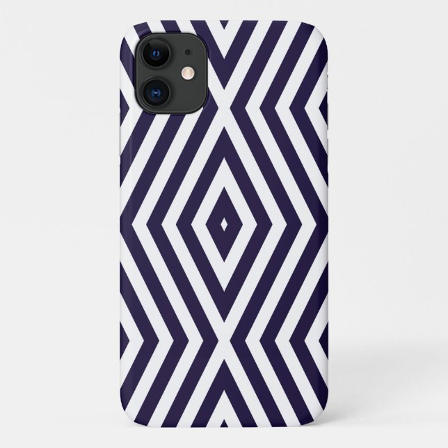 Midnight Blue Moods Diamond Chevrons Case-Mate iPhone Hülle (Rückseite)