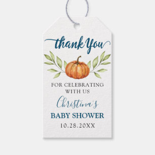 Midnight Blue Pumpkin Baby Dusche Danke Geschenkanhänger