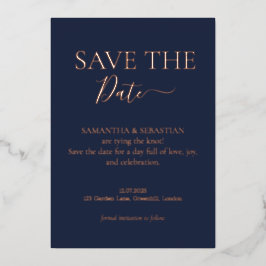 Midnight Blue Real Foil Real Foil Save the Date Folien Feiertagskarte
