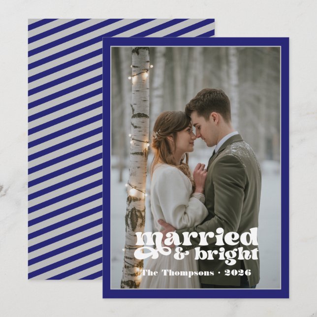 Midnight Blue & Silver Newlyweds Weihnachten (Vorne/Hinten)