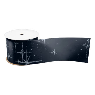 Midnight Blue Star Twinkle 3 Zoll Ribbon Satinband