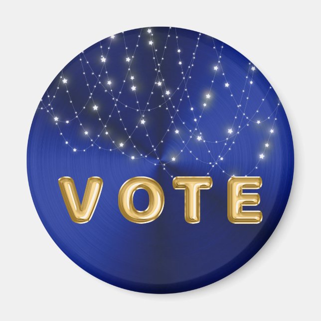 Midnight Blue Starlight Cascade Vote Magnet (Vorne)