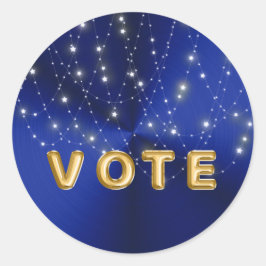 Midnight Blue Starlight Cascade Vote Runder Aufkleber