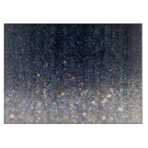 Midnight Blue und Gold Glitzer Cutting Board Schneidebrett