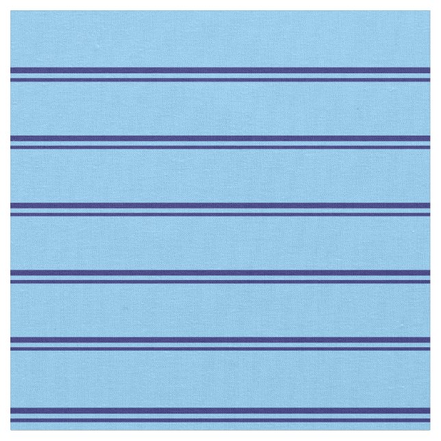 Midnight Blue und Light Sky Blue Stripes Stoff (Nahaufnahme)