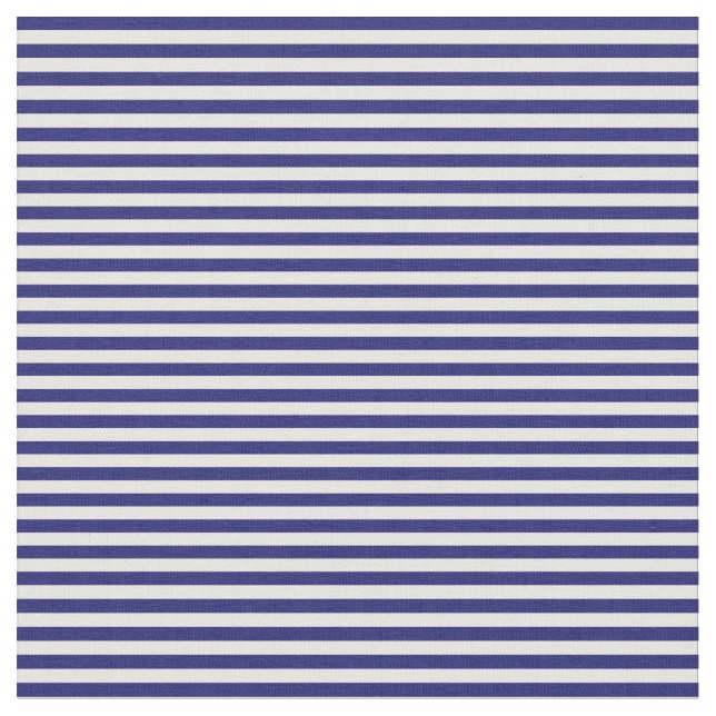 Midnight Blue und Minze Cream Lines Stoff (Nahaufnahme)