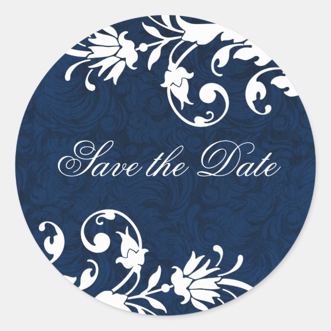 Midnight Blue Wedding Stickers (Vorderseite)