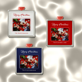 Midnight-Blue-Weihnachts-Foto-Ornament Ornament Aus Metall