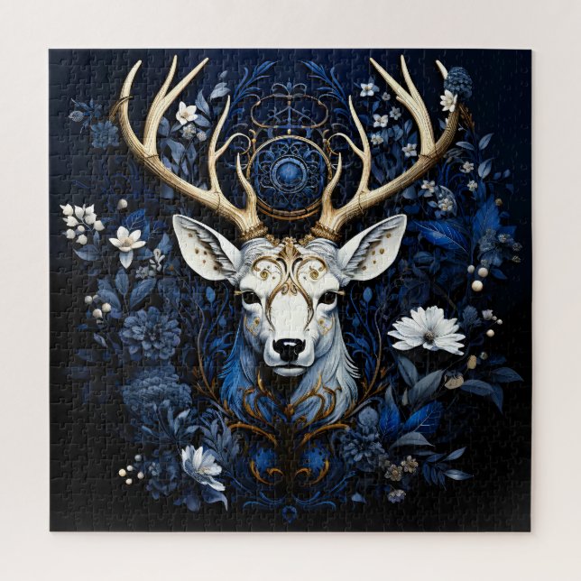 Midnight Celestial Floral Gothic Deer  (Vertikal)