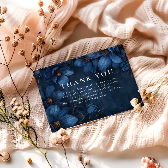 Midnight Copper Garden Wedding Dankeskarte (Von Creator hochgeladen)