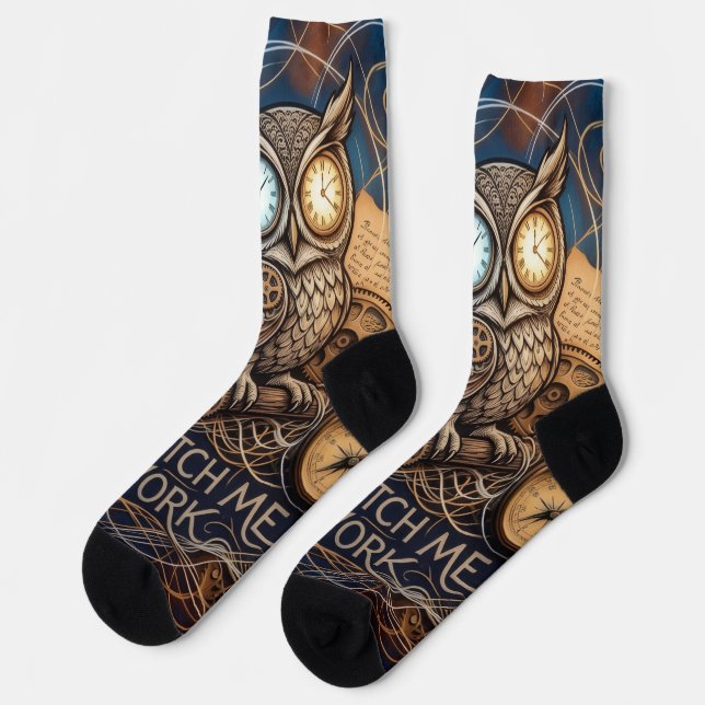Midnight Creative Night Owl Abstract Socken (Linkes Detail)