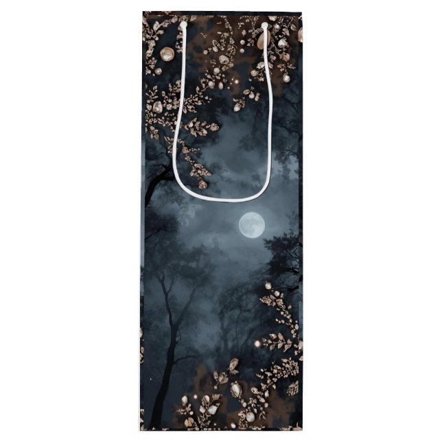 Midnight Crystal Geschenktüte Für Weinflaschen (Vorderseite)