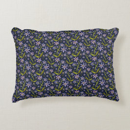 Midnight | Dancing Watercolor Daisies Dekokissen