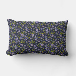 Midnight | Dancing Watercolor Daisies Lendenkissen