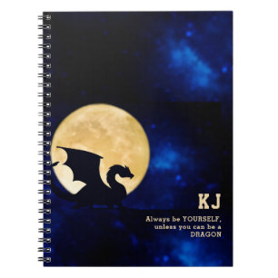 Midnight-Drache Minimalistische Anfangsbuchstaben  Notizblock