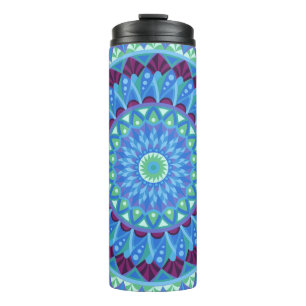 Midnight Dreams Travel Blue Mandala Isoliert Thermosbecher