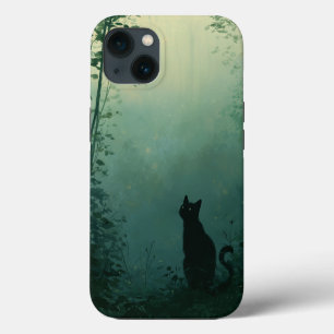 Midnight Familiar – Fantasy Art with Cat iPhone Hülle