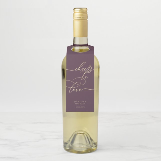 Midnight Fig & Champagne Love Party Celebration Flaschenanhänger (Auf Flasche)
