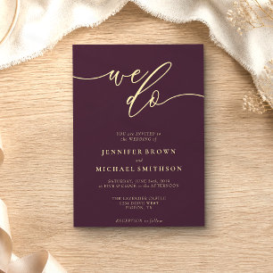 Midnight Fig Signature We Do Typo Hochzeit Einladung