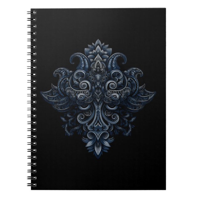 Midnight Filigree Crest Notizblock (Vorderseite)
