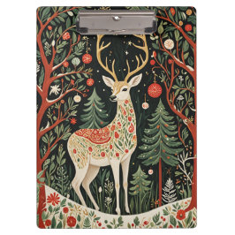 Midnight Forest Christmas Deer Klemmbrett