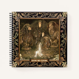 Midnight Garden Black Mycology John Bauer Square Notizbuch