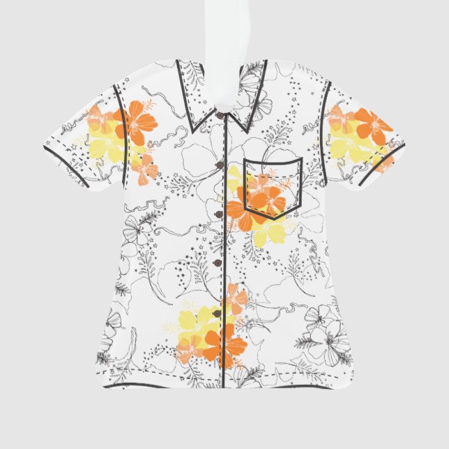 Midnight Garden Hawaiian Hibiskus Aloha Shirt Ornament (Vorderseite)