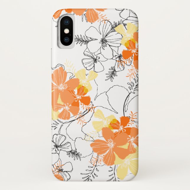 Midnight Garden Hawaiian Hibiskus Floral Case-Mate iPhone Hülle (Rückseite)