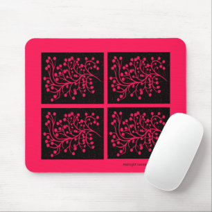 Midnight Garden Line Himbeerblüte Mousepad
