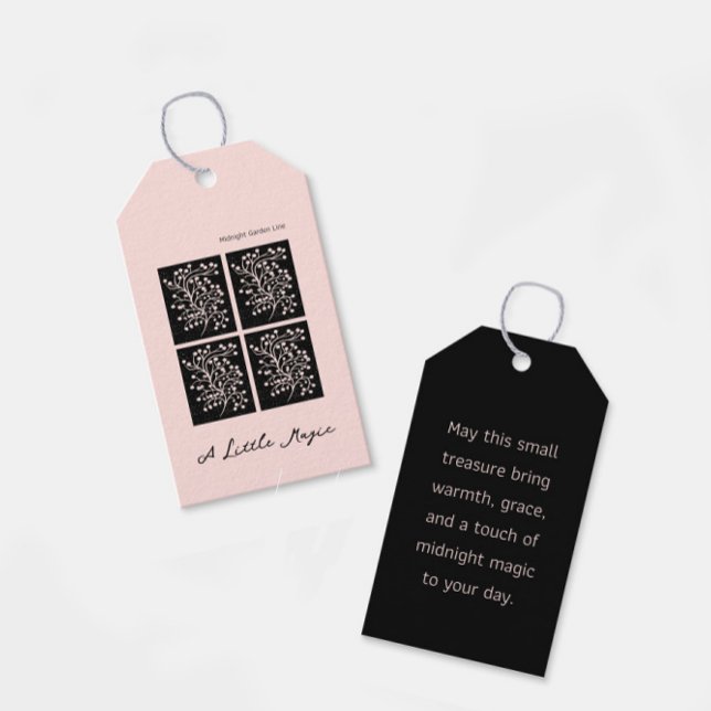 Midnight Garden Line Soft Pink Geschenkanhänger (Von Creator hochgeladen)