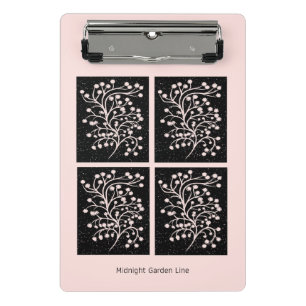 Midnight Garden Line Soft Pink Mini Klemmbrett