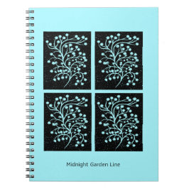 Midnight Garden Line Türkisnebel Notizblock