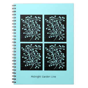 Midnight Garden Line Türkisnebel Notizblock