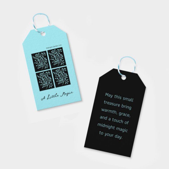 Midnight Garden Line Turquoise Mist Geschenkanhänger (Von Creator hochgeladen)