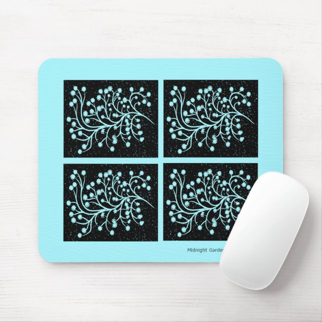 Midnight Garden Line Turquoise Mist Mousepad (Mit Mouse)