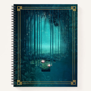 Midnight Garden Portal - Glühender Wald Dream Kuns Notizbuch