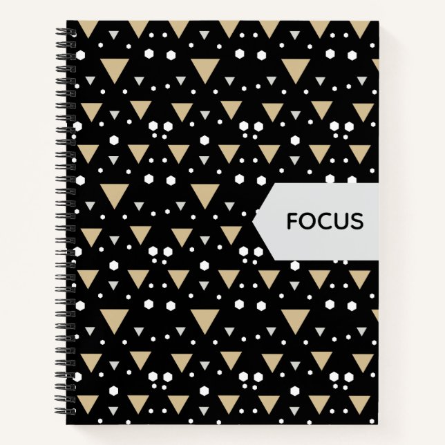 Midnight Geometry Luxe Tie Notizbuch (Vorderseite)