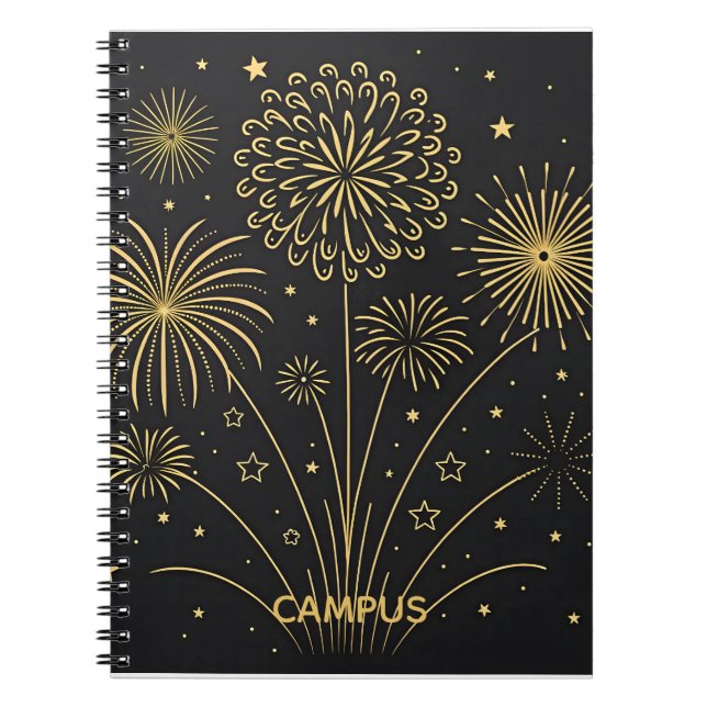 Midnight Gold Fireworks Premium Notes Notizblock (Vorderseite)