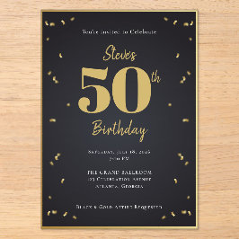 Midnight Gold Milestone Invitation Acryleinladungen